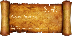 Vicze Aranka névjegykártya